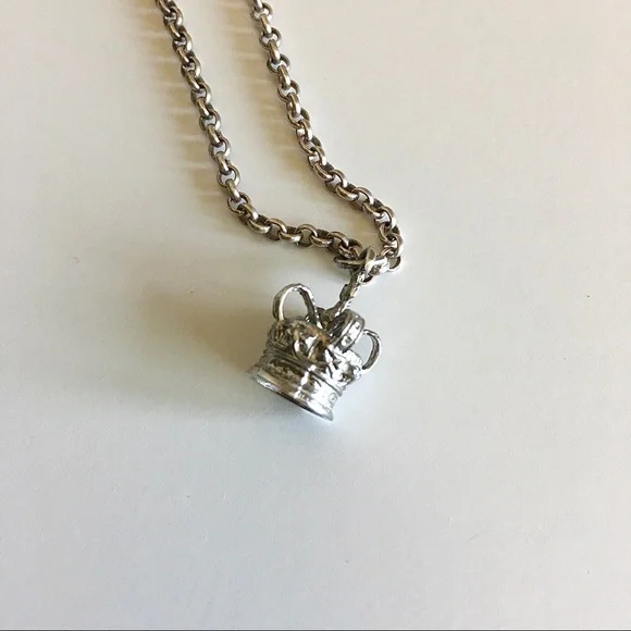 Chunky Crown Necklace | Crown Charm | 17-18 in - Picture 1 of 11